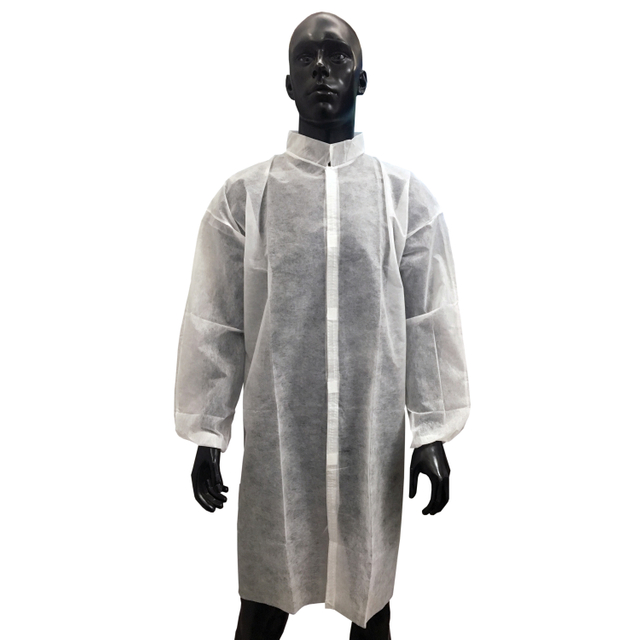 Disposable nonwoven lab coat 