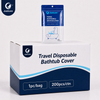 Justcare Travel Disposable Bathtub Cover, 1pc per bag, 200pcs per carton, blue pouch and outer box packaging