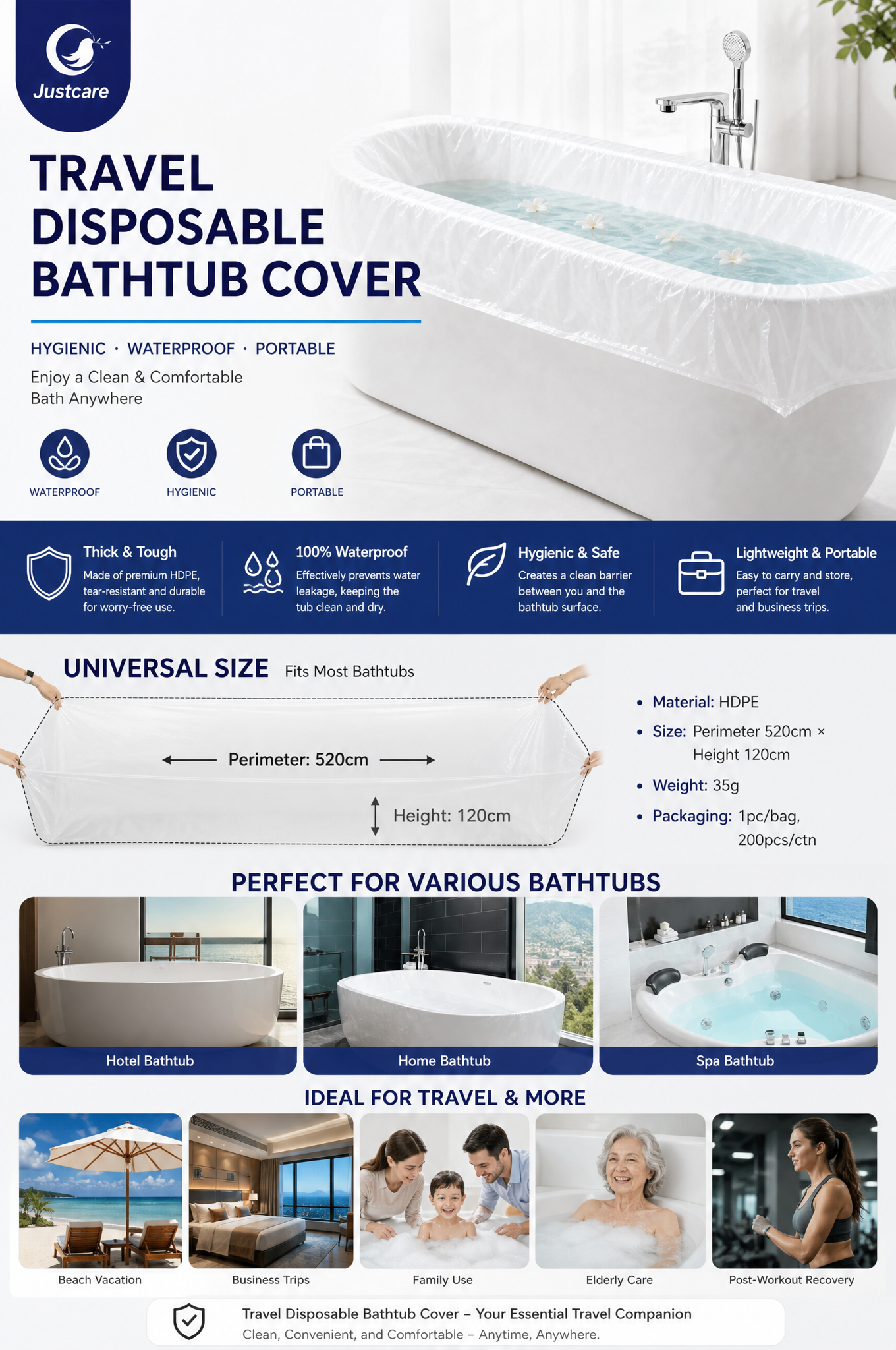 justcare-travel-disposable-bathtub-cover-main-listing-page-deepblue-white