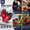 Justcare work gloves multi‑application poster, for mechanical repair, warehouse logistics, construction, gardening work