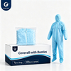 Justcare coverall with booties, product and hood zipper detail image