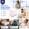 justcare women's disposable underwear multi‑usage scene collage, for travel, pregnancy, hotel stay, outdoor camping