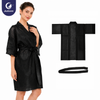 Disposable Nonwoven black Kimono with Short Sleeves for Spa & Salon