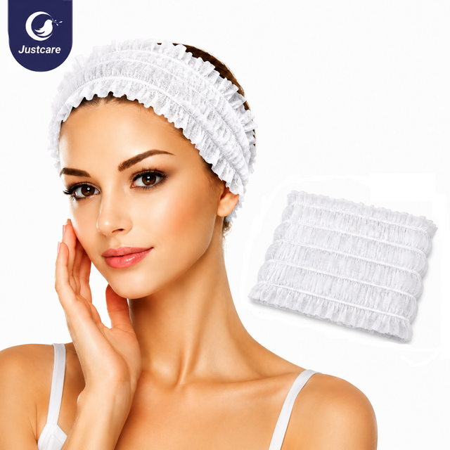 Disposable Spa Headbands, soft non‑woven hair bands for facial skincare, makeup, salon spa use
