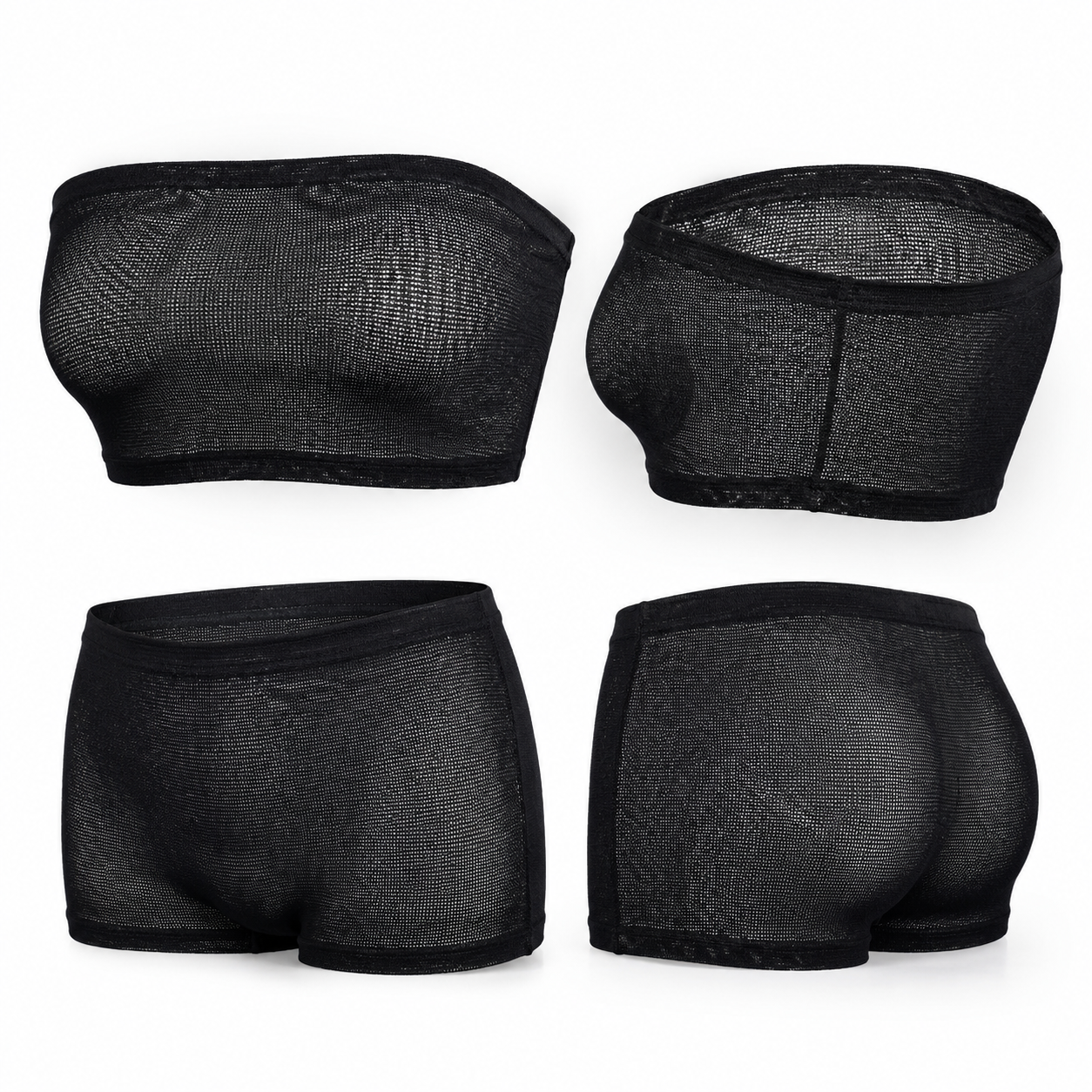Dehnbares Nylon-Unterw&auml;sche- und Bandeau-Set, einteiliges Bandeau-Oberteil mit Unterw&auml;sche f&uuml;r Salon, Spa und Sch&ouml;nheitssalon