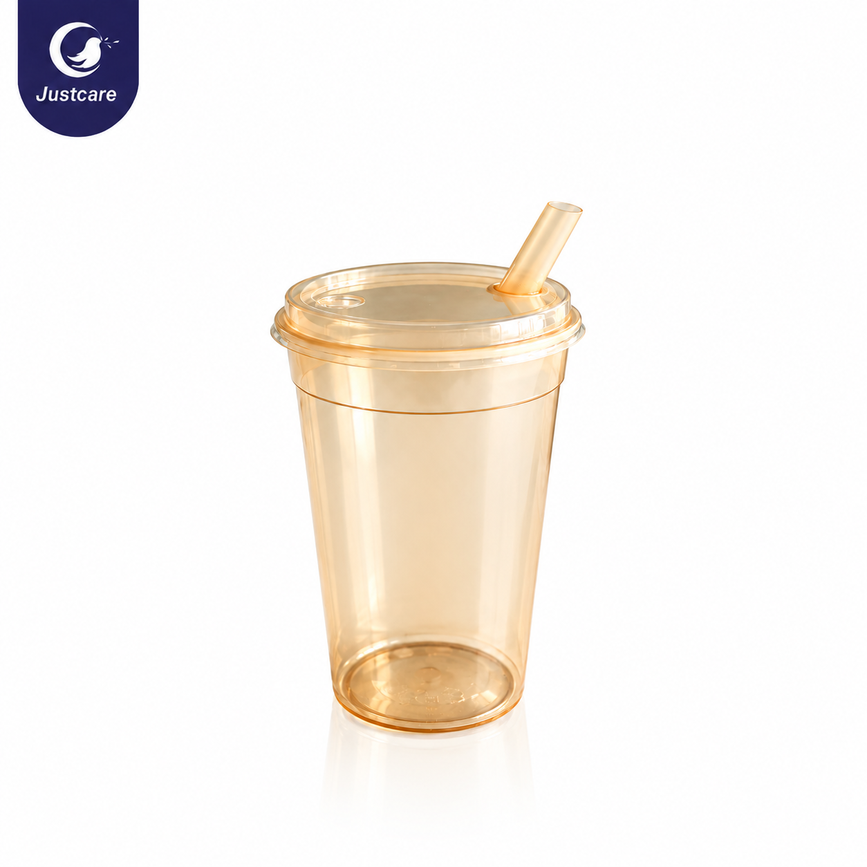 Justcare medical sip cup white background main product image, disposable anti‑choking spout lid cup