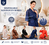 Disposable Nonwoven Sauna Kimono with Short Sleeve 