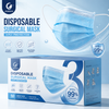 Mascarilla desechable con gancho para las orejas de 3 capas, cubierta facial suave de material no tejido a prueba de polvo