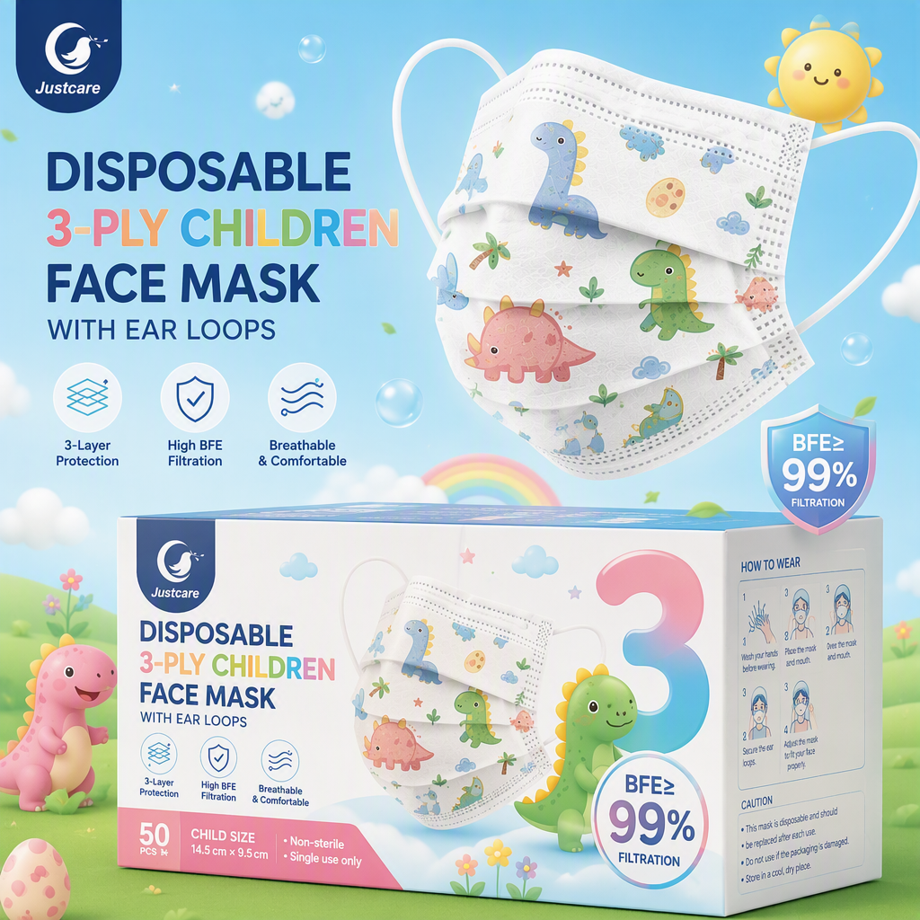 Disposable 3-Ply Children Face Mask with Ear Loops