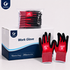 Justcare work gloves bulk package, 10 pairs per transparent bag, 250 pairs per carton, red black nitrile safety gloves