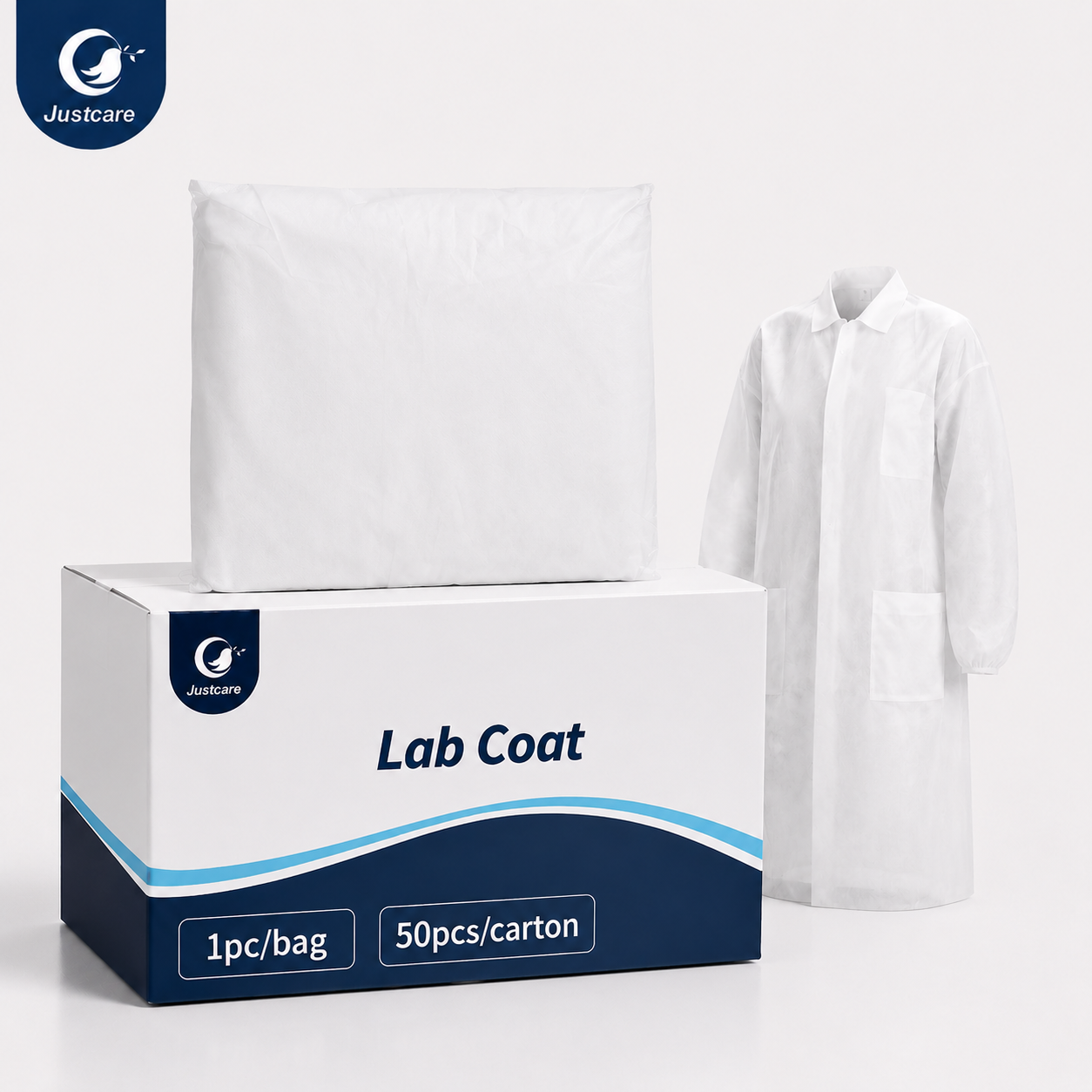 Disposable Non Woven Protective Lab Coat