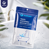 Justcare Travel Disposable Bathtub Cover single pouch closeup, waterproof portable bath liner package