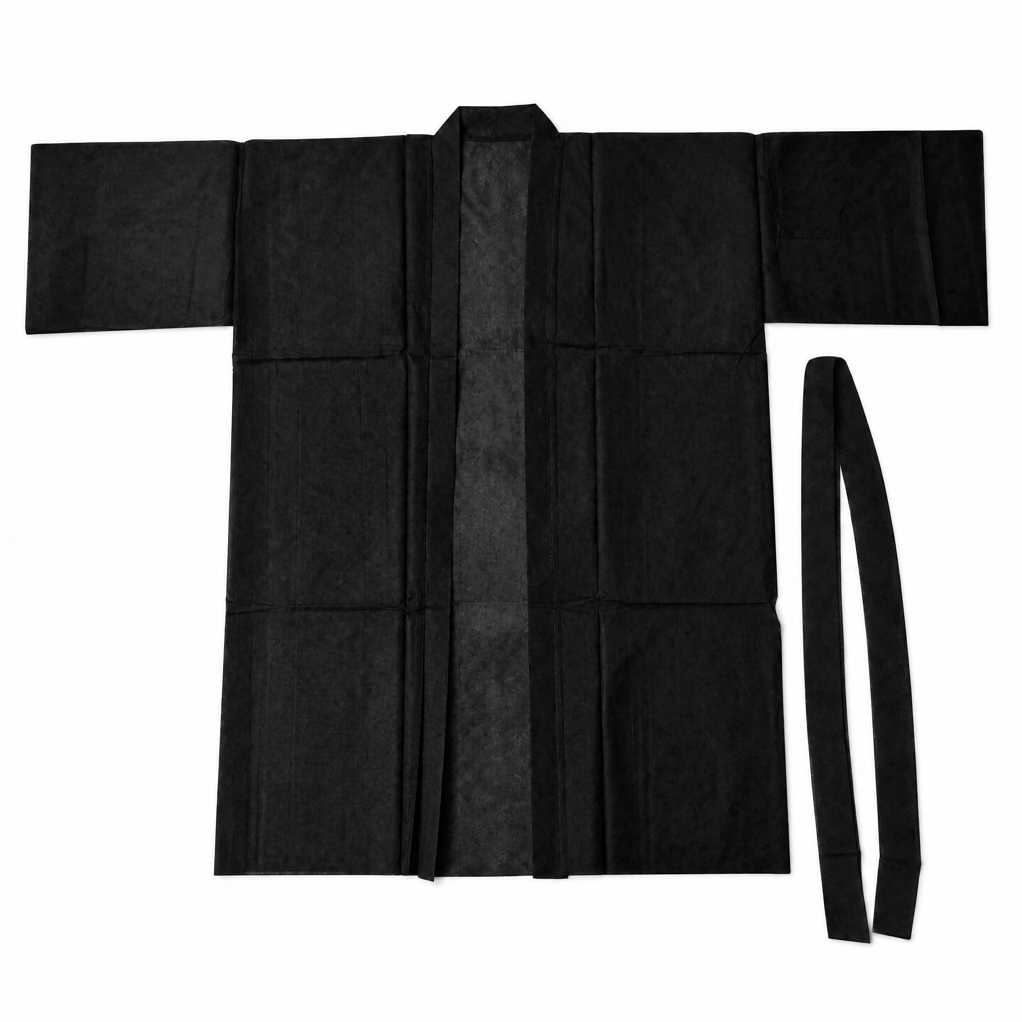 Disposable Nonwoven black Kimono with Short Sleeves for Spa & Salon