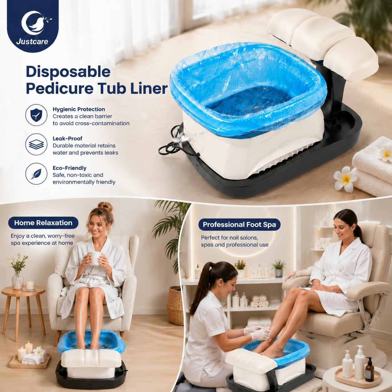  Revestimiento desechable para ba&ntilde;era de pedicura