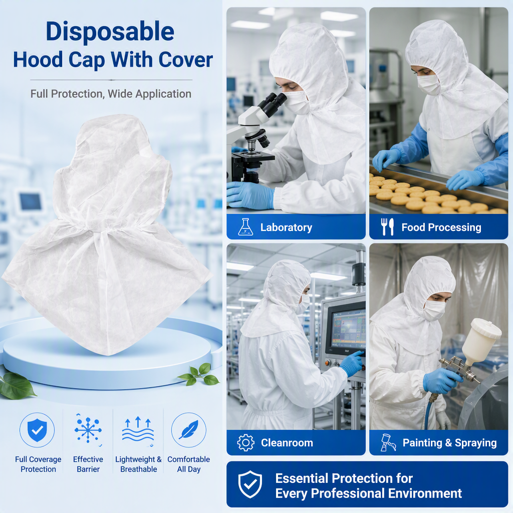 Disposable Hood Cap with Cover for Full Head Protection