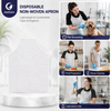 Justcare Disposable Non‑woven Apron, multi‑application scenes for salon, pet grooming, food prep, cleaning and laboratory