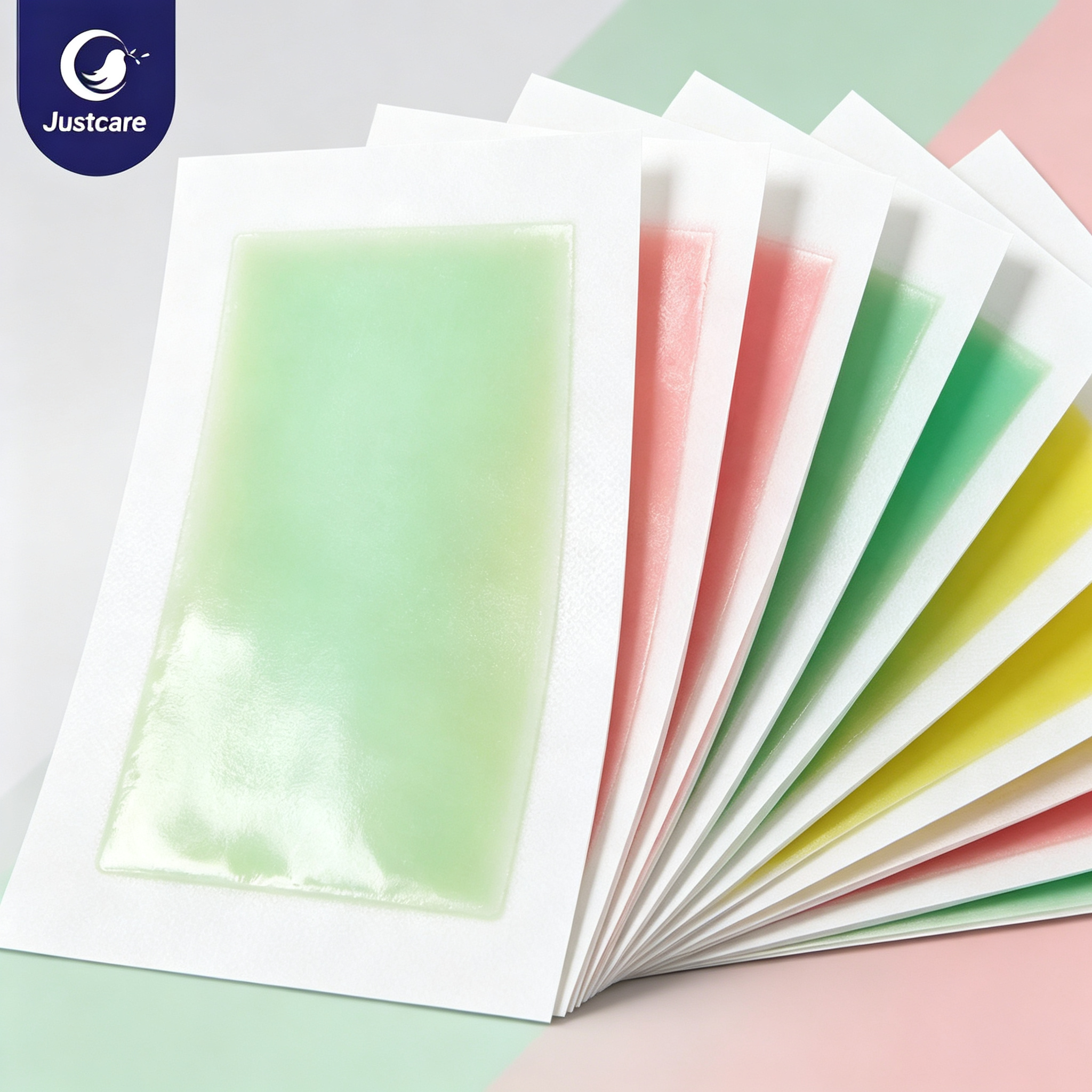 Justcare Wax Strips in Assorted Colors, Disposable Gentle Depilatory Strips for Sensitive Skin