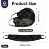 Justcare polyester beard cover size chart, measurement diagram for reusable black facial hair guard for big beards
