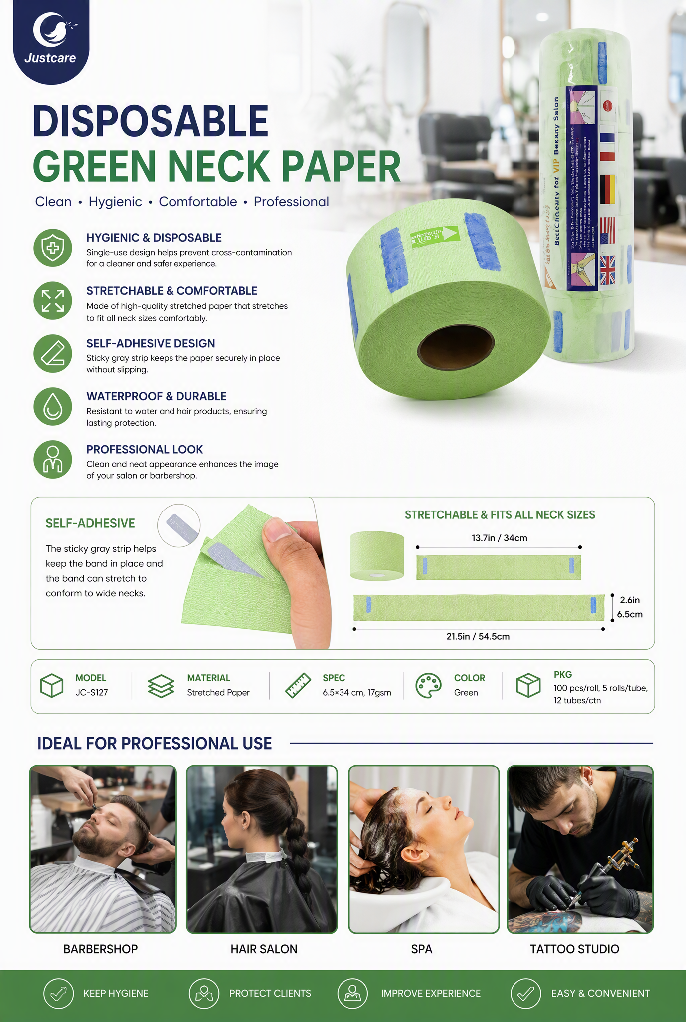 Disposable Green Neck Paper detail.png