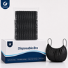 Justcare disposable bra for women specs infographic, non‑woven PP single‑use bra with size material and packaging options