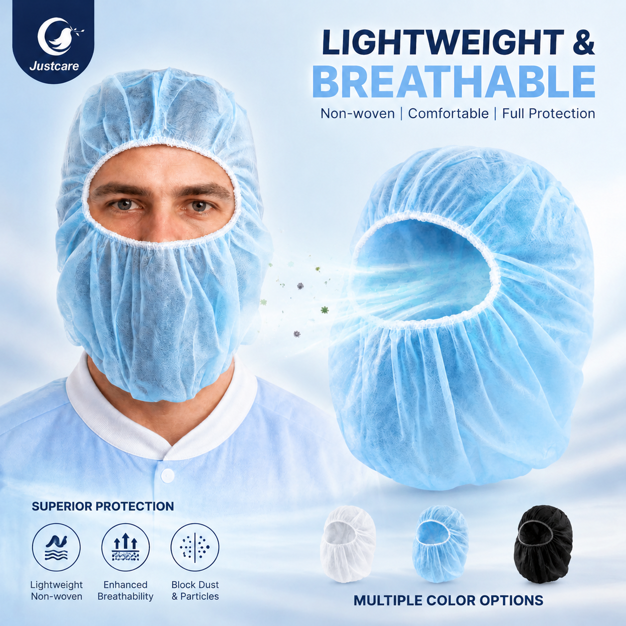 Funda ligera para la cabeza, gorro desechable transpirable para cubrir el cabello para un ambiente limpio