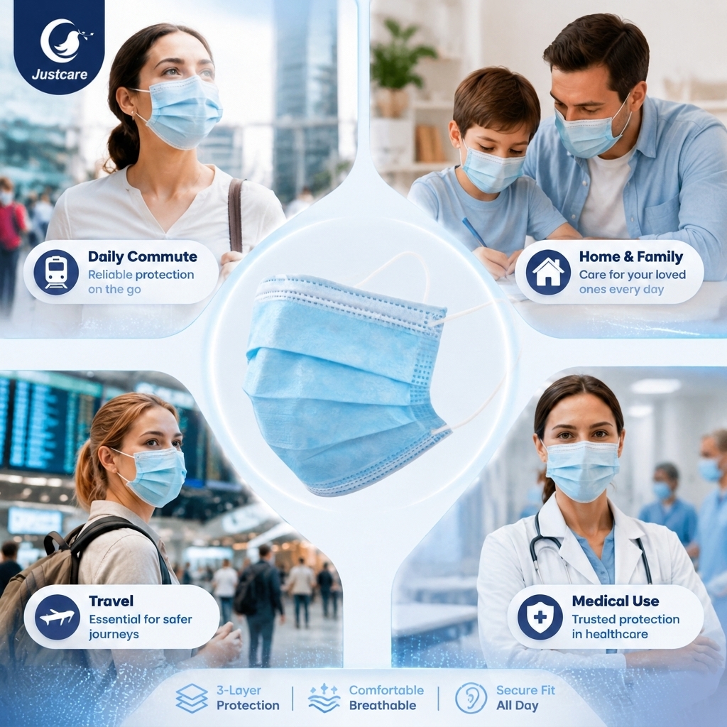 Mascarilla facial con gancho para las orejas no tejida de 3 capas, mascarilla protectora de un solo uso para uso diario en el lugar de trabajo