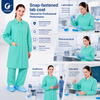 Justcare snap‑fastened lab coat, mint green PP disposable lab coat, lightweight dust‑resistant breathable protective workwear