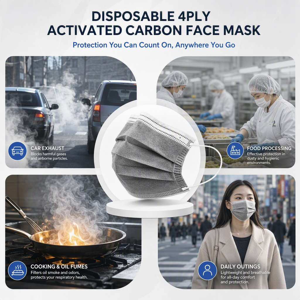 Disposable 4-Ply Activated Carbon Face Mask