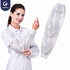 Justcare disposable PP+PE sleeve cover, white waterproof protective oversleeve with knitted cuff, worker wearing sleeve cover