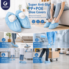 Justcare anti‑slip PP+POE shoe covers, multi‑scene usage for home, medical, lab and industry
