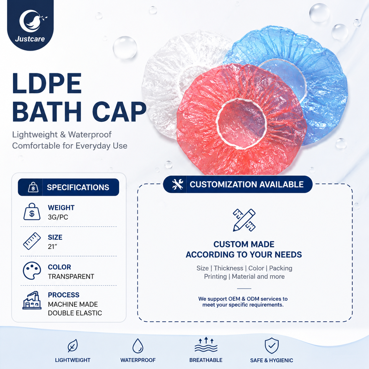 Shower cap with valve 