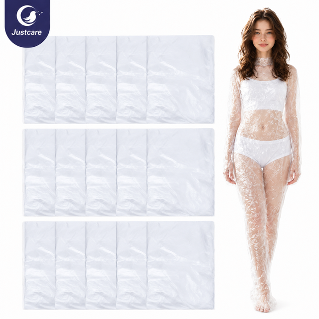 Disposable Body Wraps PE Sauna Bath Suit, plastic PE sauna body wrap suit for spa, detox, weight loss for men and women