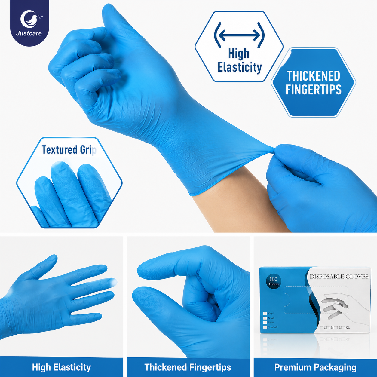 Unisex nitrile work gloves, tear‑resistant single‑use nitrile gloves for hygiene protection