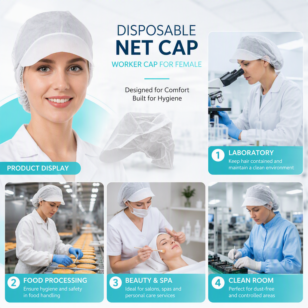 Disposable Net Cap Worker Cap for Women
