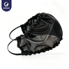 Close up of Justcare reusable black polyester beard cover, stretch breathable beard net, white background product detail photo