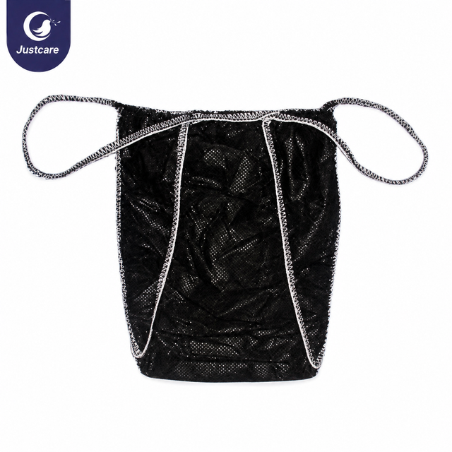 Justcare men disposable non‑woven tanga underwear, perfect for travel, gym, hotel and outdoor activities, single‑use breathable briefs