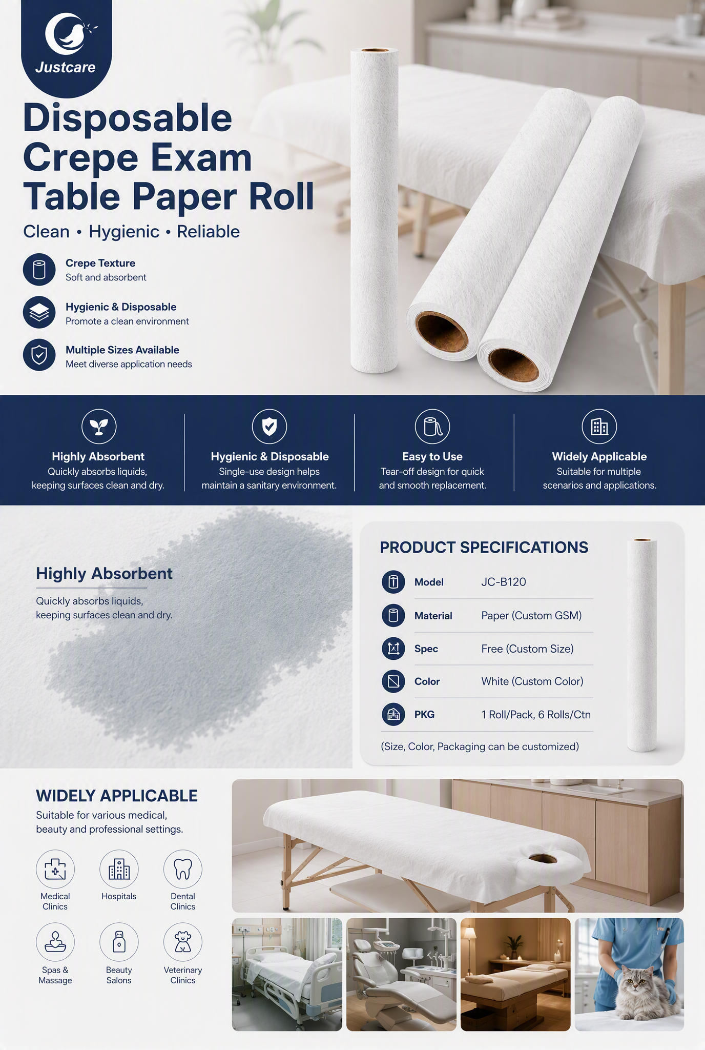 Disposable Crepe Exam Table Paper Roll detail.png