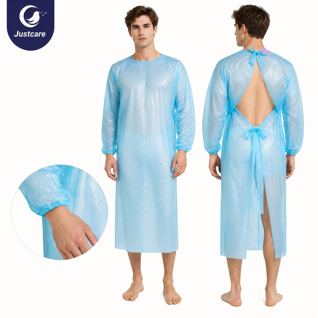 Disposable CPE Isolation Gown with Elastic Cuffs