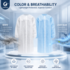 Justcare Velcro‑fastened lab coat, white and light blue disposable PP lab coat, lightweight dust‑resistant breathable protective workwear