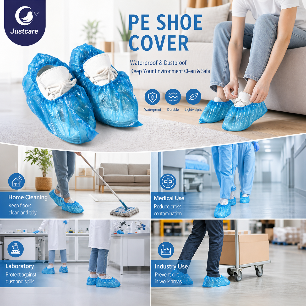 waterproof plastic shoe booties for home