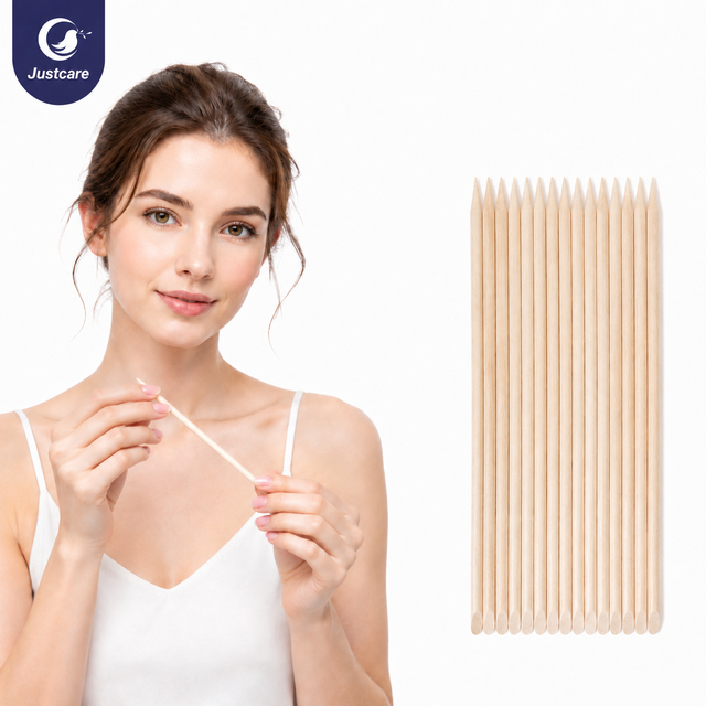 Professional double-sided manicure wood sticks for cuticle cleaning and nail art