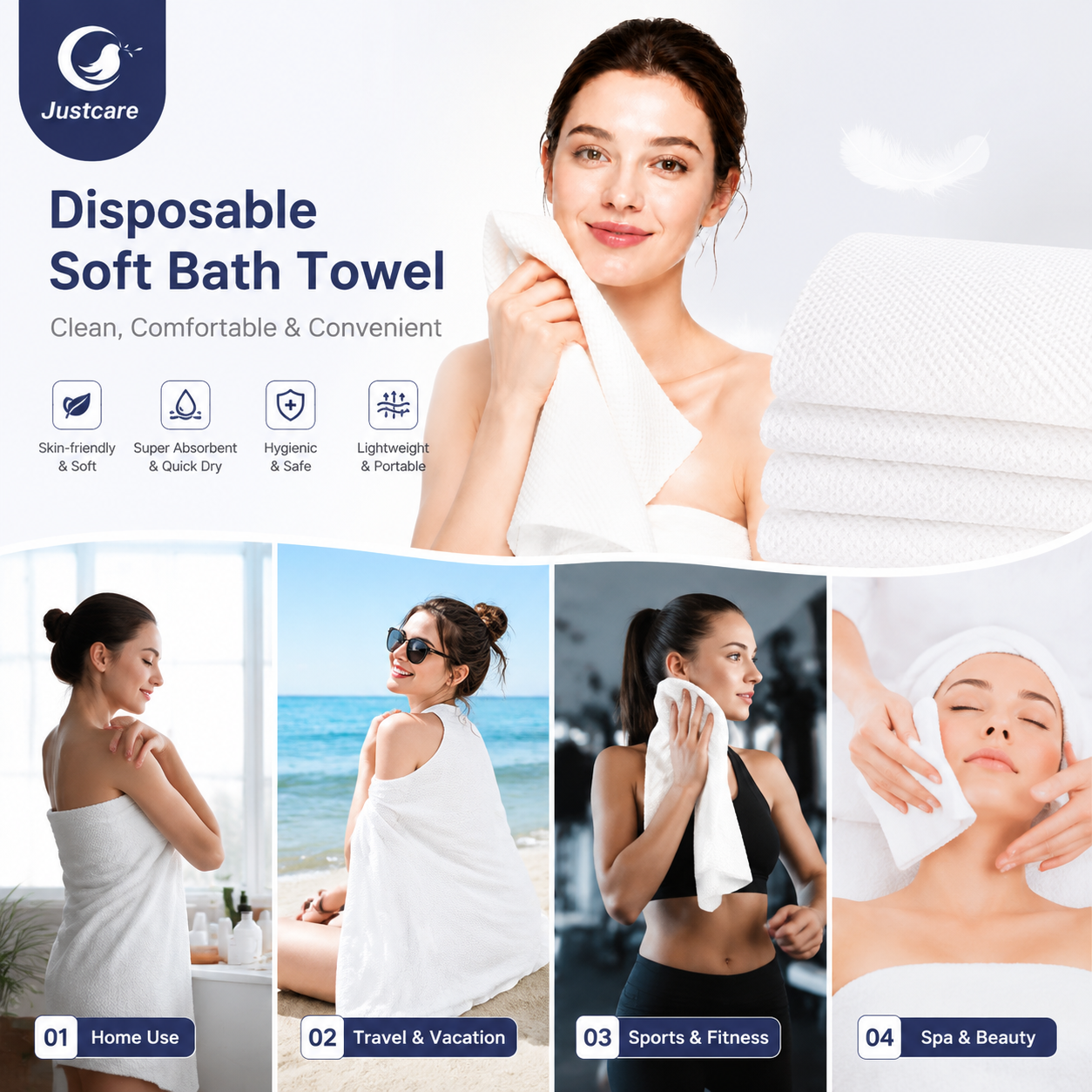 Gro&szlig;es, weiches Einweg-Badetuch, leichtes, saugf&auml;higes Einweghandtuch f&uuml;r den Sch&ouml;nheitssalon, auf Reisen und zum Baden von G&auml;sten