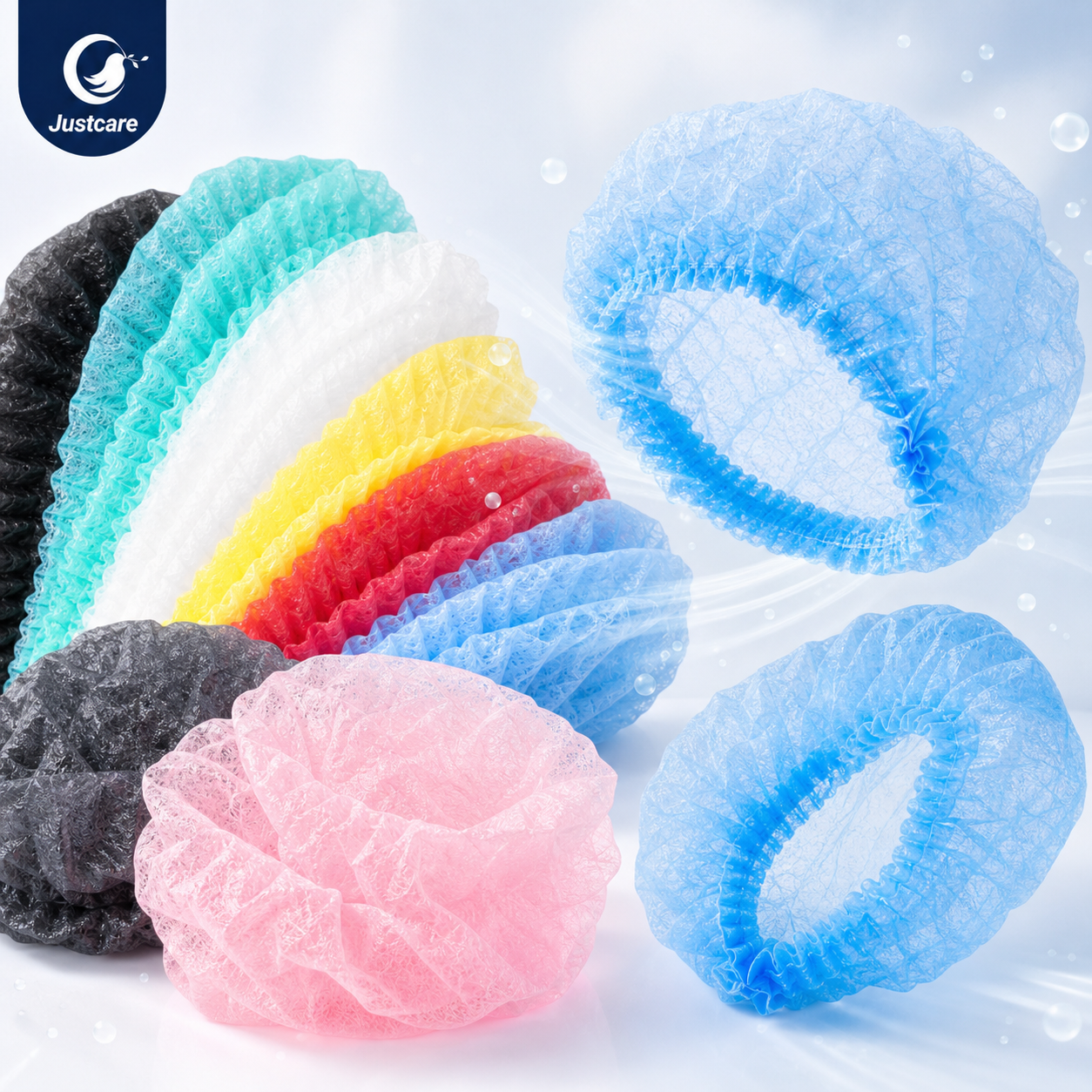 Disposable hair net clip cap for food processing and catering hygiene