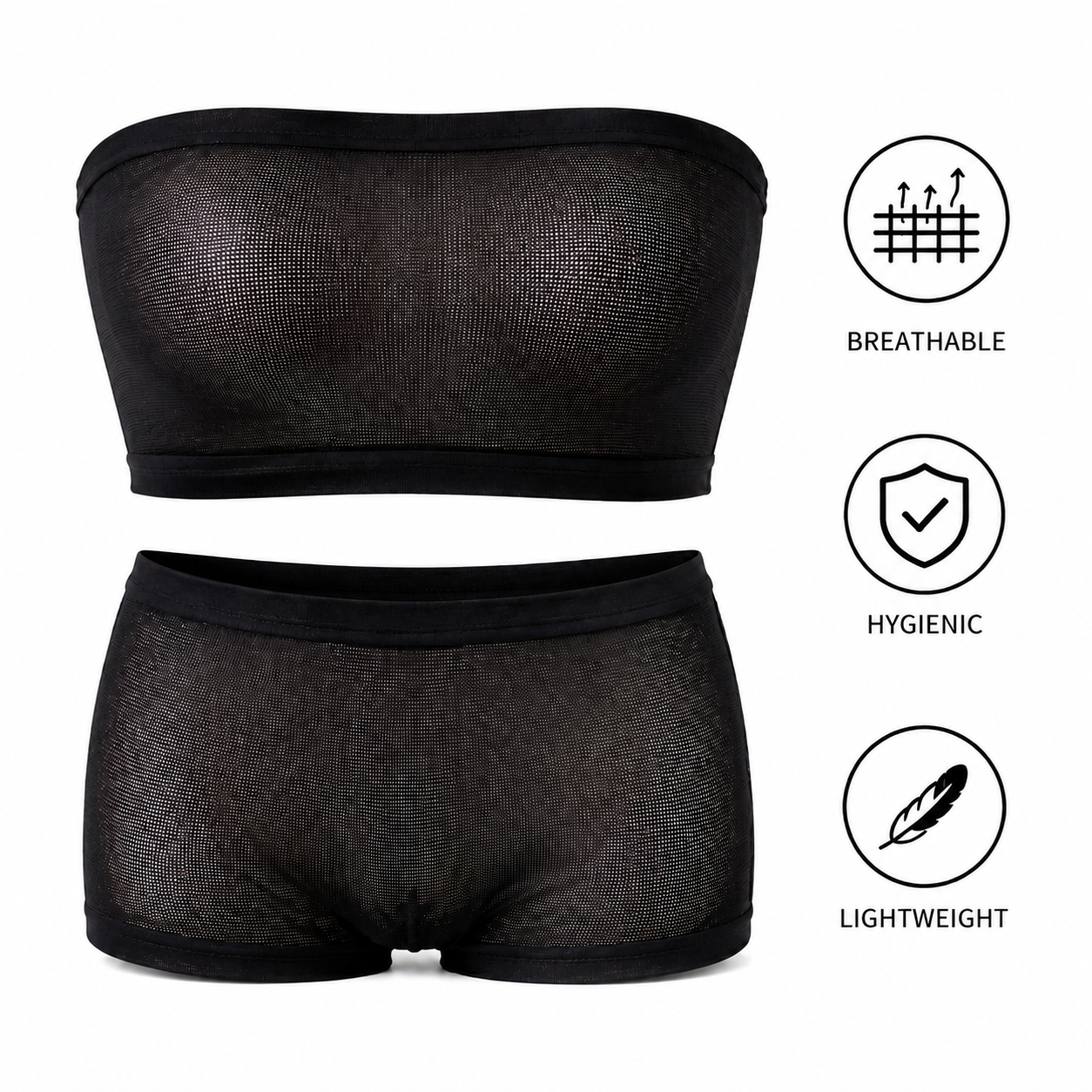 Nylon-Unterw&auml;sche- und Bandeau-Set, Einweg-Nylon-BH und H&ouml;schenset f&uuml;r den Spa-Einsatz