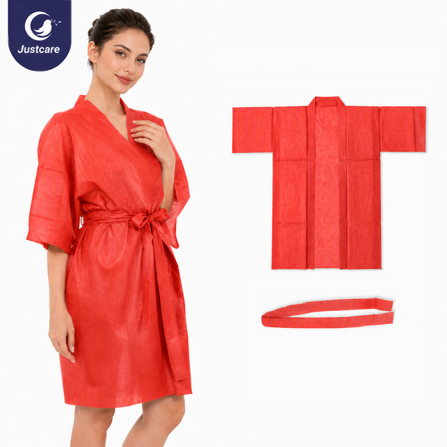 Disposable Spa Kimono Robe with Waist Belt for Beauty Salon & Spa